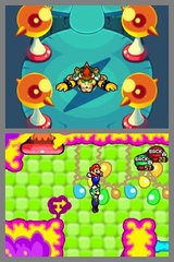 Mario a Luigi sa pohybujú ako jedna postava, ale každý má rezervované tlačítko pre skok.
